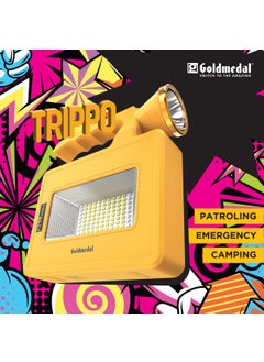 GOLD MEDAL Goldmedal Trippo 10W LED IP54 Protection Solar Rechargeable Flood with Torch Cool Daylight 6500K Red Blue Pack of 1 Three Modes Lighting 750 Lumens Monocrystalline Solar Panel  - Image 2