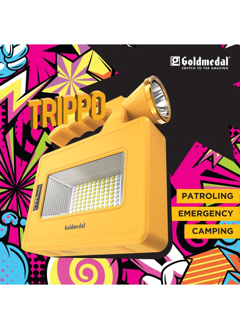 GOLD MEDAL Goldmedal Trippo 10W LED IP54 Protection Solar Rechargeable Flood with Torch Cool Daylight 6500K Red Blue Pack of 1 Three Modes Lighting 750 Lumens Monocrystalline Solar Panel  - Image 2