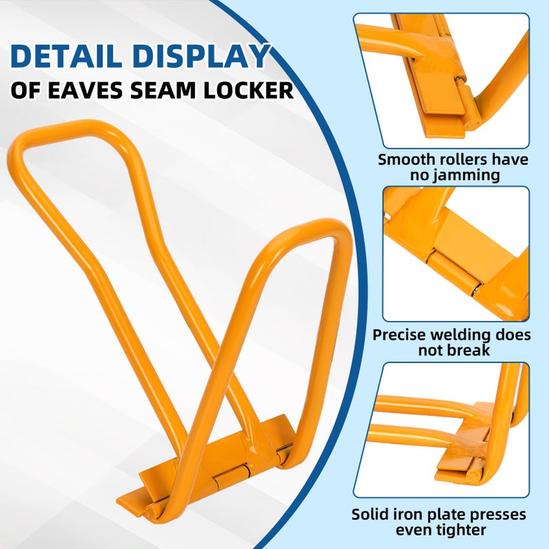ZSUCC Updated Standing Seam Roofing Tool, Roofing Drip Edge Folding Tool for Roofer and Sheet Metal Worker, High-strength Metal Eaves Seam Locker - Image 3