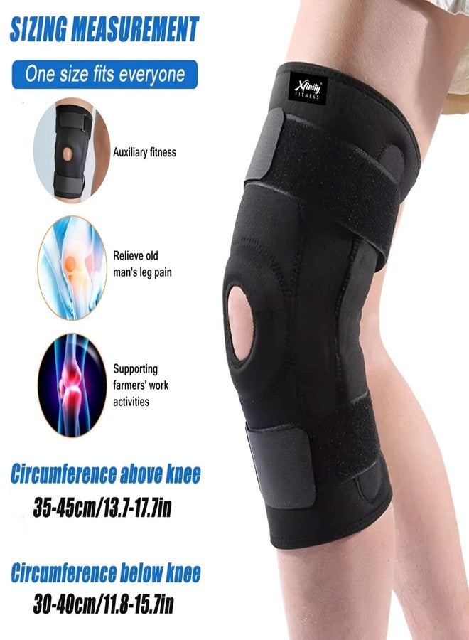 Xfinity Fitness Knee Cap Open Patella Support Brace with Aluminum Hinges & Adjustable Dual Straps (1) - Image 2