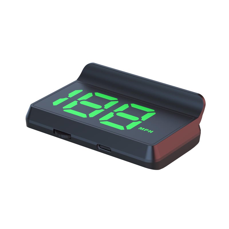 YAOUZICN Universal GPS Speedometer Heads Up Display for Cars ATV Boat Motorcycle FilmFree HUD Windshield Projection with Overspeed Alarm Plug Play USB Powered EyeFriendly Green LED Big Font Display - Image 3