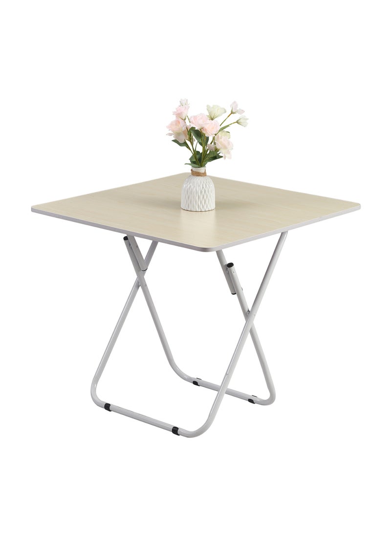 لوازم طاولة مربعة قابلة للطي - 60×60×81.5 سم، أبيض - طاولة عملية وقابلة للحمل بتصميم متين وسطح سهل التنظيف مع إطار حديدي - مثالية للمساحات الصغيرة، غرف المعيشة، والاستخدام الخارجي - Image 1