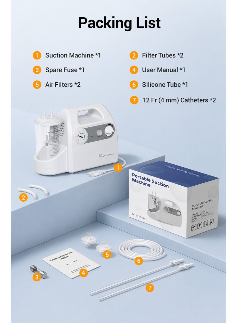 Varon Portable Suction Apparatus for Liquids, Portable Phlegm Suction - Image 2
