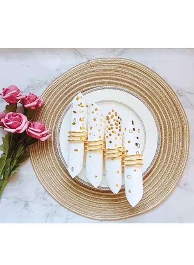 40 Pack Disposable Napkins Paper, 3-Ply Beverage Napkins, Disposable Gold Square Napkins, Perfect for Restaurant, Event, Bar, Wedding, Baby Shower and Birthday Party - Image 3