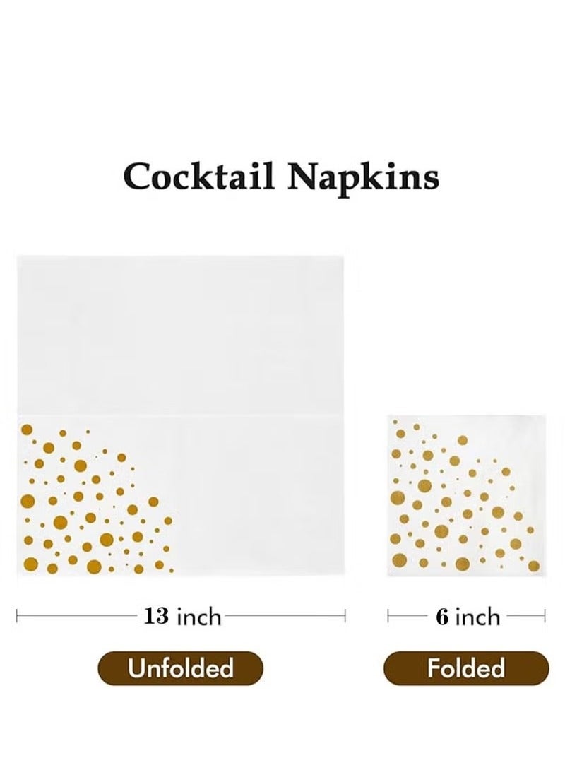 40 Pack Disposable Napkins Paper, 3-Ply Beverage Napkins, Disposable Gold Square Napkins, Perfect for Restaurant, Event, Bar, Wedding, Baby Shower and Birthday Party - Image 5