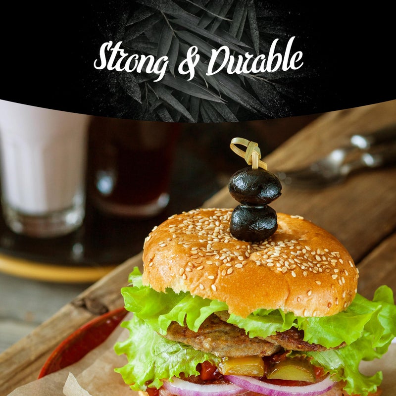 BambooMN 5.9" Bamboo Green Knot Food and Cocktail Skewer Picks - 100 Pieces - Image 4