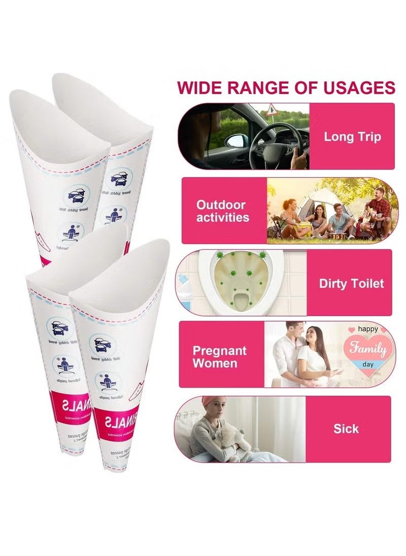 SYOSI 20Pcs Disposable Female Urination Device,Portable Lightweight Women Urinal Funnel Outside Standing Pee Cup Waterproof Paper Standing Urinary Funnel for Camping, Hiking, Pregnant  - Image 4
