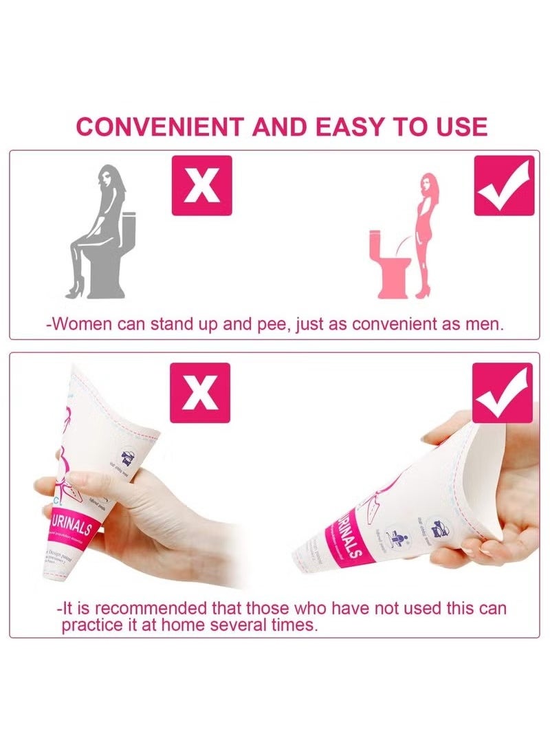 SYOSI 20Pcs Disposable Female Urination Device,Portable Lightweight Women Urinal Funnel Outside Standing Pee Cup Waterproof Paper Standing Urinary Funnel for Camping, Hiking, Pregnant  - Image 2
