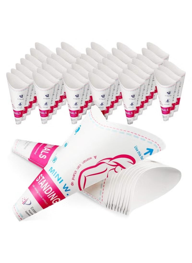 SYOSI 20Pcs Disposable Female Urination Device,Portable Lightweight Women Urinal Funnel Outside Standing Pee Cup Waterproof Paper Standing Urinary Funnel for Camping, Hiking, Pregnant  - Image 1
