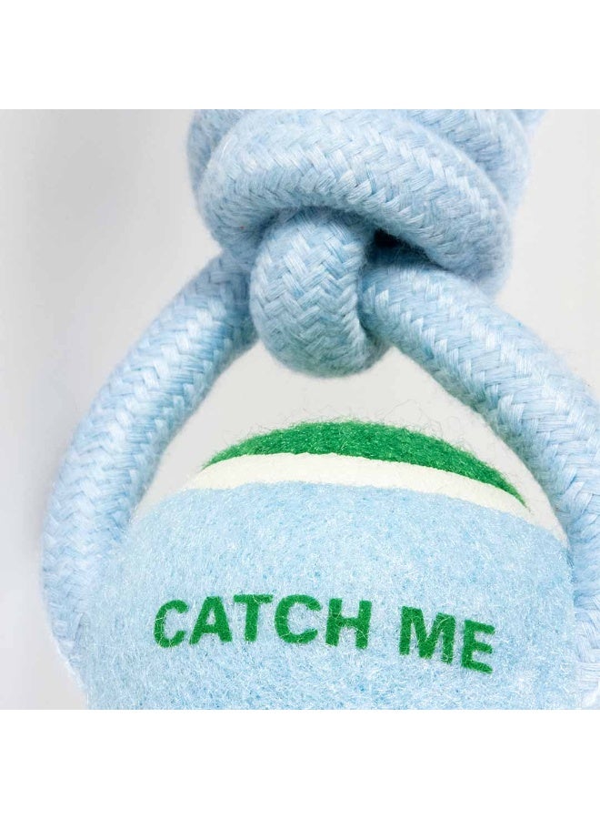 Ebi Coockoo Catch Me Ball With Rope Loop Dog Fetch Toy - Blue/6x45x6cm - Image 4