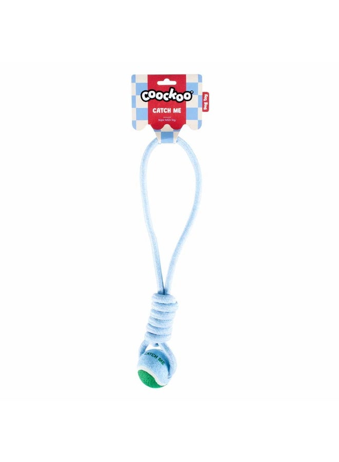 Ebi Coockoo Catch Me Ball With Rope Loop Dog Fetch Toy - Blue/6x45x6cm - Image 2
