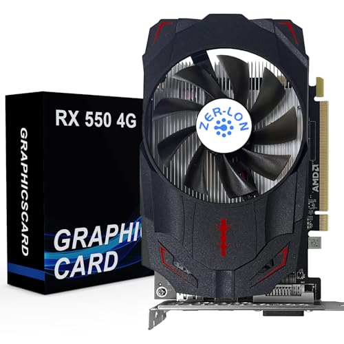 ZER-LON ZERLON Radeon RX 550 4GB Graphics Card GDDR5 128 Bit PCIE 30 Computer Gaming Gpu 1183MHz Video Card with HDMIDPDVI Ports Support 4K - Image 1