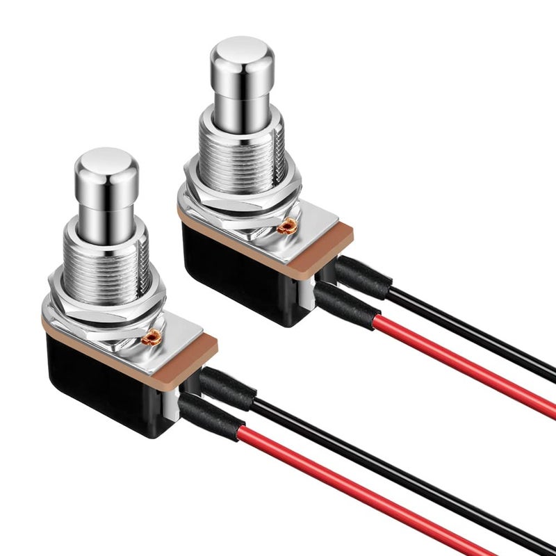 Gebildet 2 Pieces Momentary Soft Touch Prewired Foot Switch SPST, Button Foot Switch Normally Open Pedal Box Push Button Foot Switch 2 Pin for Guitar Effects Pedal - Image 1