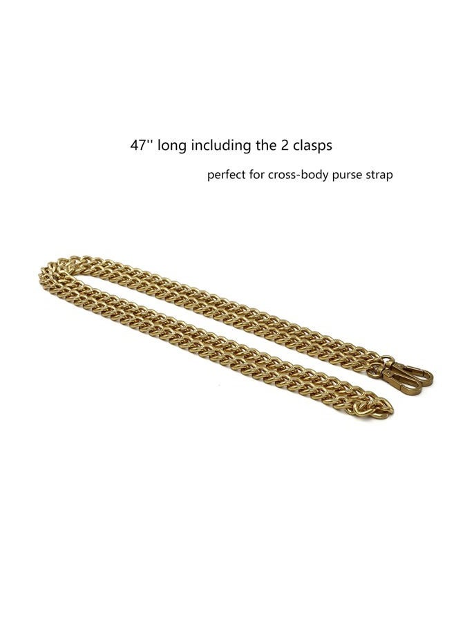 Xiazw 47'' Light Metal Crossbody Purse Chain Straps Replacement for Bag Handbag (Antique Gold) - Image 2
