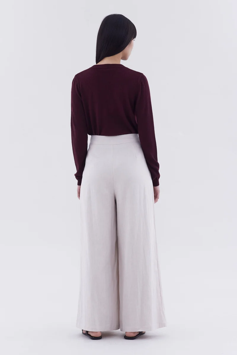 ذا اديتورز ماركت Portia High-Rise Double Pleat Pants