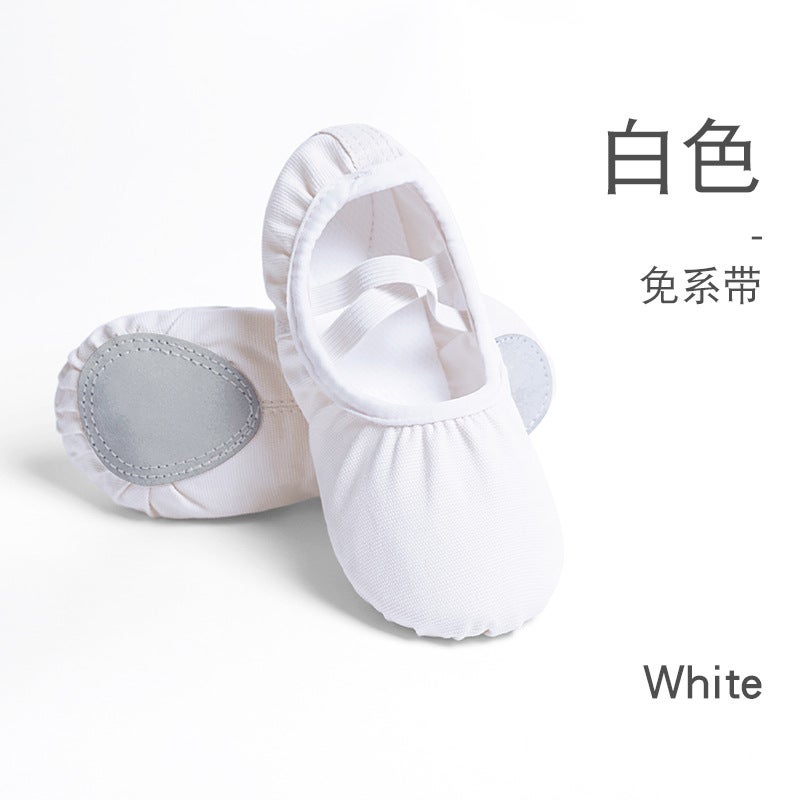 Generic Childrens Dance Shoes Yoga Shoes Ballet Shoes Adult Lace-up Free Practice Chinese Dance Cat Claw Shoes Soft Sole Dance Shoes White-No lacing 