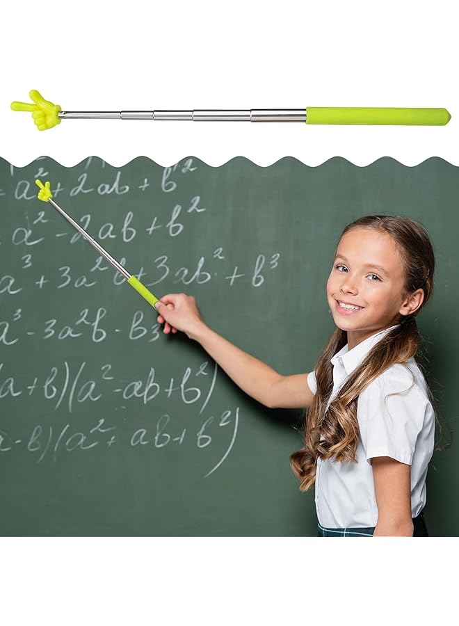 إيروريكس 5 قطع من عمود الإشارة القابل للسحب للمعلم، 5 ألوان، عمود الإشارة باليد، عمود الإشارة بإصبع الطالب، لوازم مدرسية قابلة للسحب للقراءة في الفصول الدراسية، أزرق + أرجواني + أصفر + أخضر + وردي - Image 4