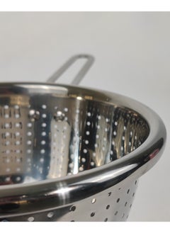 HTH Multipurpose Versatile Kitchen Gadgets Stainless Steel Long Handle Colander Micro Perforated Strainer Drainer for Rice Fruits Vegetable Noodles Pasta Beans Grains Washing Filter Basket for Kitchen Bowl Storing and Straining Purpose  - Image 5