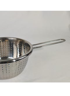 HTH Multipurpose Versatile Kitchen Gadgets Stainless Steel Long Handle Colander Micro Perforated Strainer Drainer for Rice Fruits Vegetable Noodles Pasta Beans Grains Washing Filter Basket for Kitchen Bowl Storing and Straining Purpose  - Image 3