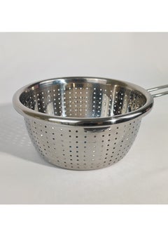 HTH Multipurpose Versatile Kitchen Gadgets Stainless Steel Long Handle Colander Micro Perforated Strainer Drainer for Rice Fruits Vegetable Noodles Pasta Beans Grains Washing Filter Basket for Kitchen Bowl Storing and Straining Purpose  - Image 1