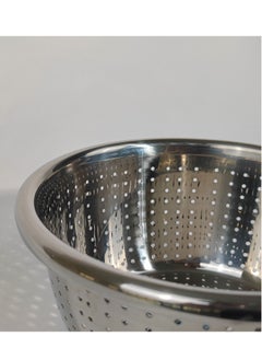 HTH Multipurpose Versatile Kitchen Gadgets Stainless Steel Long Handle Colander Micro Perforated Strainer Drainer for Rice Fruits Vegetable Noodles Pasta Beans Grains Washing Filter Basket for Kitchen Bowl Storing and Straining Purpose  - Image 4