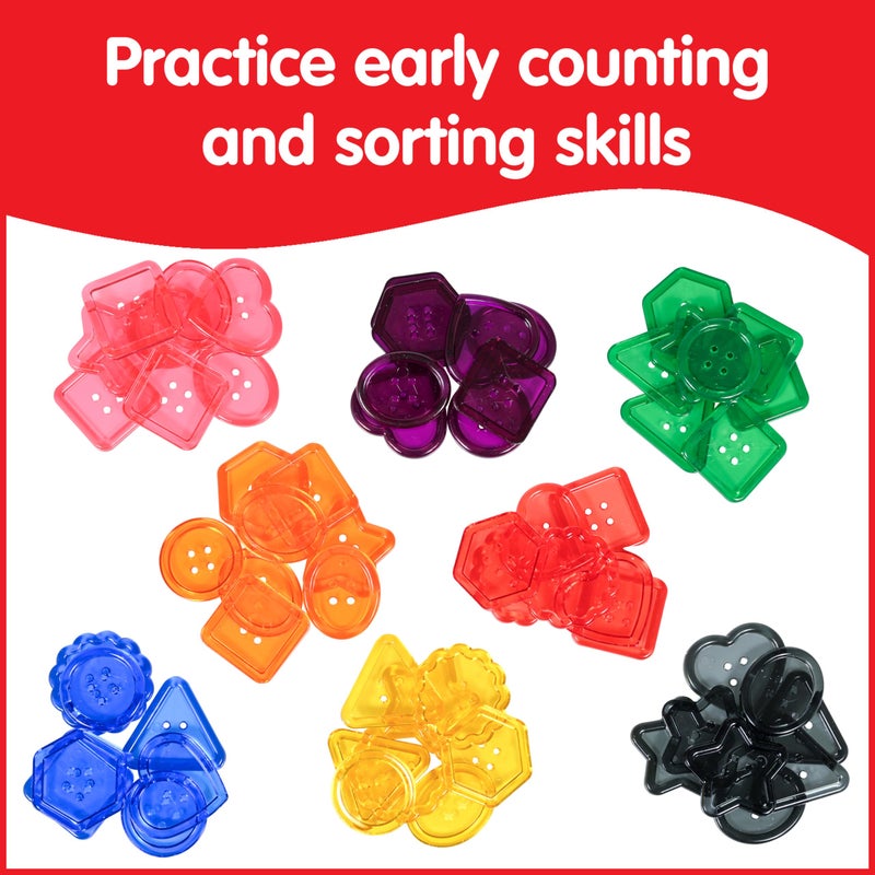 Edxeducation Blocchi In Plastica Trasparente - Set Da 60 Pezzi In Barattolo - Forme Colorate Per Pannello Luminoso E Giochi Sensoriali - 2