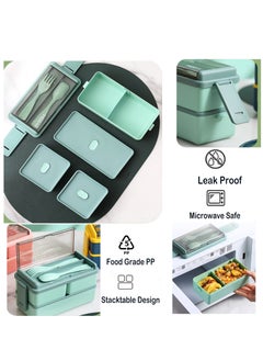 Arabest Bento Lunch Box, Work Lunch Box, Men's & Women's, Leak-proof Lunch Box 3 Compartment Pink Bento Box  - Image 3