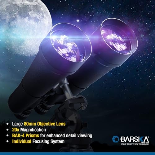 BARSKA AB11184 Gladiator 20-140x80 Zoom Binoculars (Green Lens) Black - Image 4