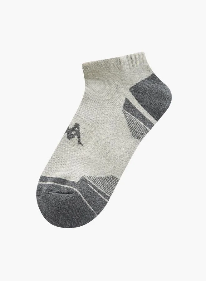 كابا طقم من  جوارب كابا بطبعة شعار، نصف تيري، بطول الكاحل، مع حماية مضادة للبكتيريا