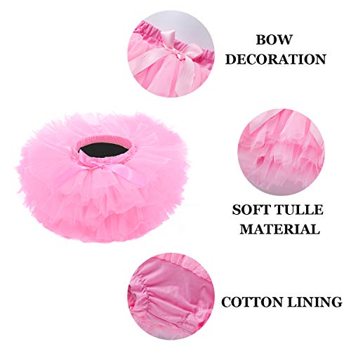 Jane Shine Baby Girls Tutu Skirt, Infant Tulle Tutus, Newborn Soft Skirts for Toddlers Pink - Image 3