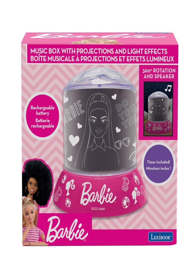 LEXiBOOK, Mattel Barbie, Night Light with Projection and Sound Effects Barbie, Pink, NLJ035BB - Image 5