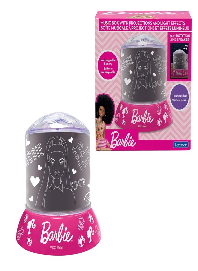 LEXiBOOK, Mattel Barbie, Night Light with Projection and Sound Effects Barbie, Pink, NLJ035BB - Image 1