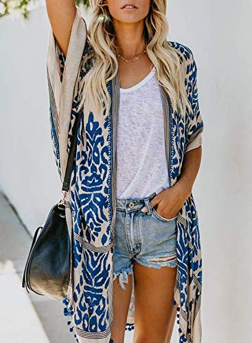 Breezy Lane كيمونو بريزي لين للنساء غطاء شاطئي لملابس السباحة غطاء بدلة السباحة ملابس شاطئية كاردigans صيفية سفر عطلة - Image 5