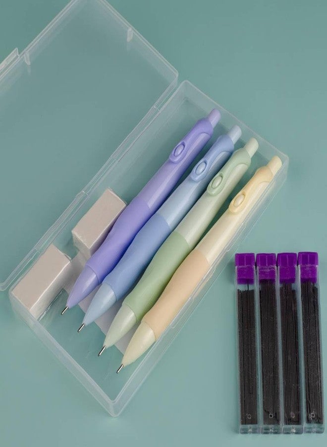 Idcrea Cute Mechanical Pencil Set 4 0.7 mm Leads Pencils 4 Casess Leads 2 Erasers for Student - Image 5