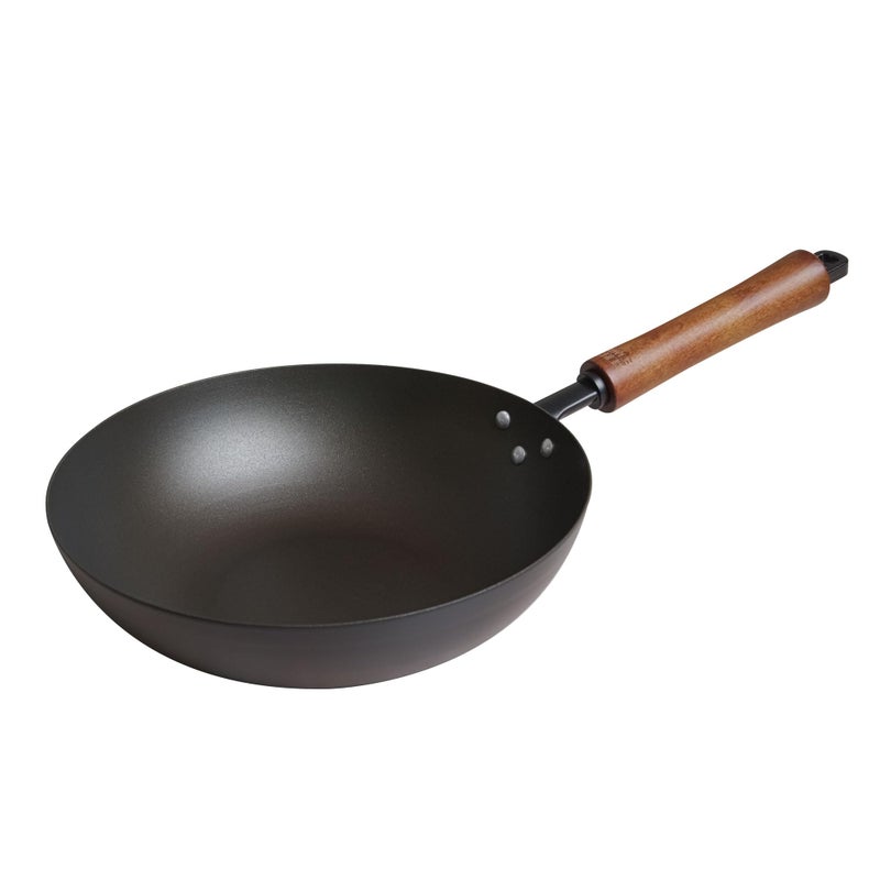 Joyce Chen Classic Series 95Inch Preseasoned Carbon Steel Stir Fry Pan