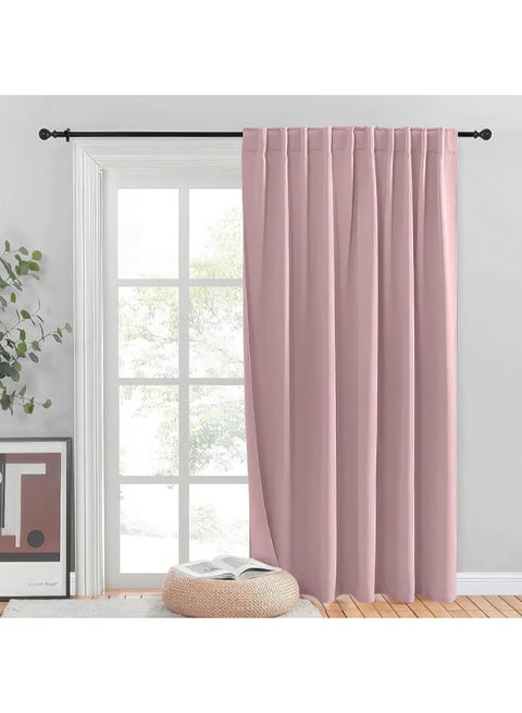 ستائر انتكس المنزلية ستائر التعتيم - ستائر عريضة معزولة للباب المنزلق - قماش معزول حراريًا لتعتيم الغرفة وأبواب زجاجية عمياء مع خيارين للتعليق