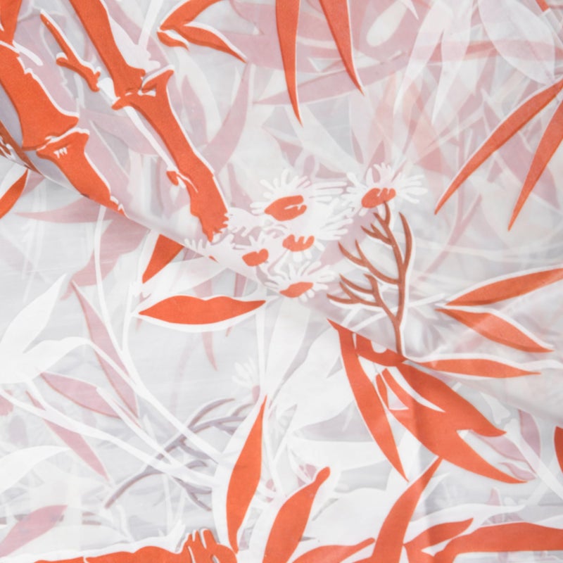 Kuber Industries (Pack of 6) Shower Curtain | 7 Feet | PVC Waterproof Window Curtain | Bathroom Shower Curtain | AC Curtains | Curtains for Bathtub | 8 Rings Curtain | Bamboo Print | Orange - Image 5