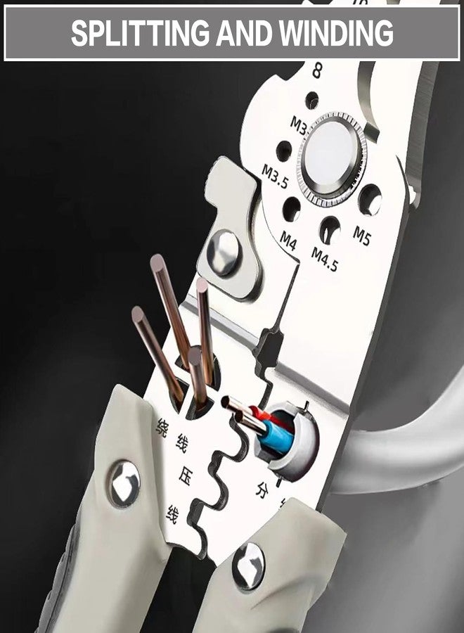 UPTODATETOOLS أداة UPTODATETOOLS متعددة الوظائف لتقشير الأسلاك الكهربائية، كماشة لقص الكابلات، أداة احترافية لتقشير الأسلاك الكهربائية، أداة ذاتية الضبط لتقشير وقص الكابلات الكهربائية - Image 3