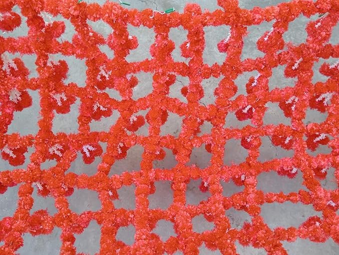 Generic Nutts Bridal Entry Chadar Traditional Indian Punjabi Pakistani Arabi Wedding Bride Entry with Trendy Decorative Bridal Enrty Fulkari Chadar Bride Entry Chadar Genda Chadar Orange  - Image 4