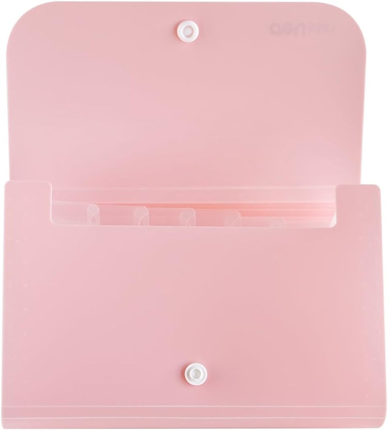 Deli Expanding File Folder, Subdivision Accordion File Folder Mini Organizer PP Wallet for Cards,Coupons,Receipt,Tax Item or Changes,7x4.5 Inches,12 Pockets with Tabs and Check Case(Pink) - Image 2