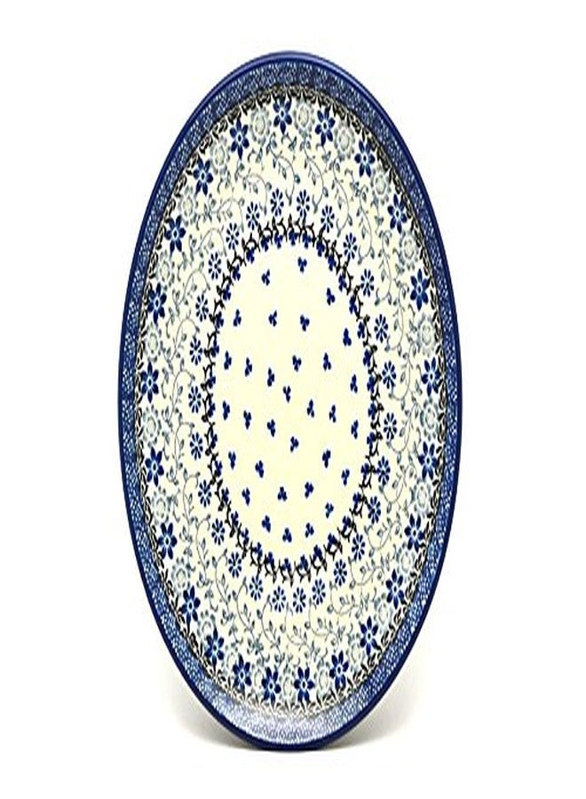 Polish Pottery Plate - 10" Dinner - Silver Lace