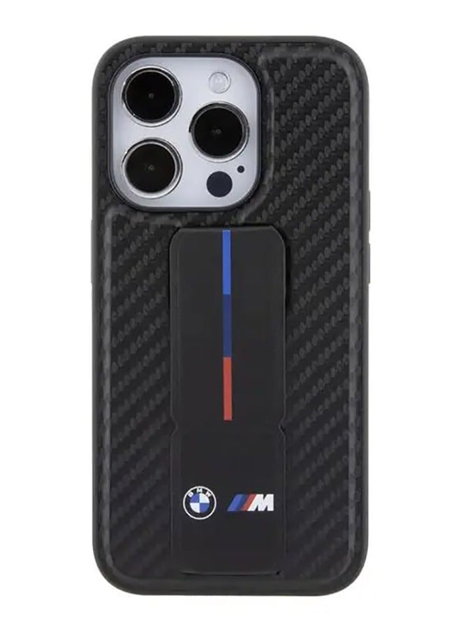 بي إم دبليو غطاء خلفي من الكربون من كيس آيفون 15 برو جراب كربون جريبستاند / ملف تعريف نحيف / سهل الإغلاق - أسود - Image 1