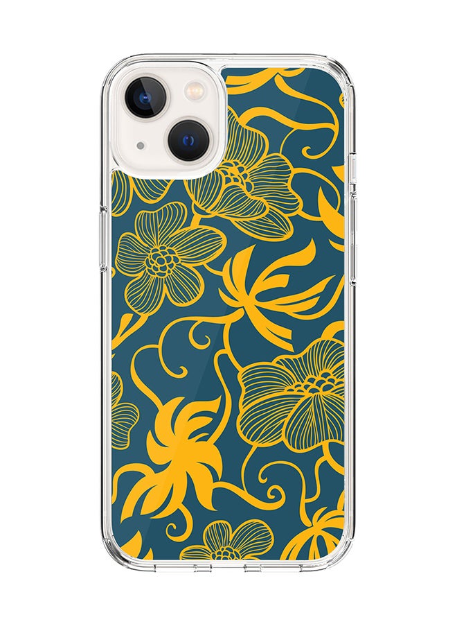 Stylizedd Classic Clear Case for Apple iPhone 14 Plus Case Hybrid Soft Cover Flexible Edges Anti Drop TPU PC Gel Thin Transparent Cover - Euro Pattern Full Print