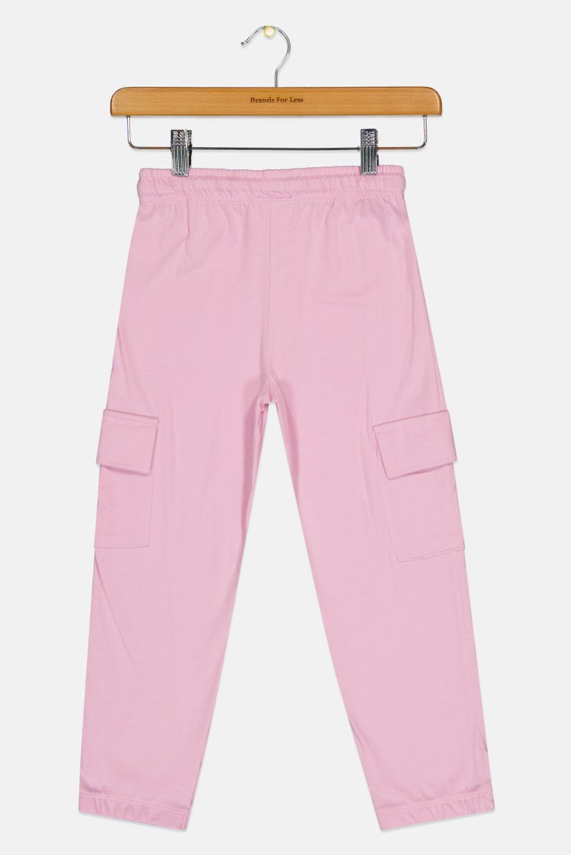 Disney X Hello Kitty Kids Girl Brand Logo Jogger Pants, Pink - Image 2