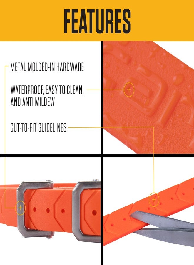 كارهارت طوق كارهاارت للكلاب قابل للتعديل بالكامل ومقاوم للماء، لون برتقالي غامق، مقاس واحد - Image 2