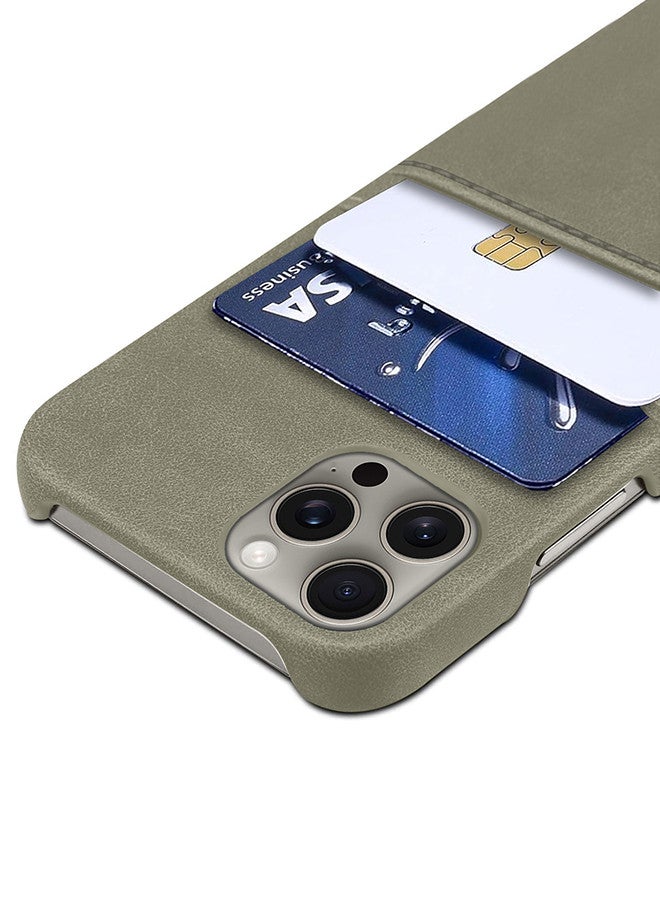 CATANES iPhone 15 Pro Max Case Cover Leather with Card Holder for Men Women Phone Case - Grey  - Image 5