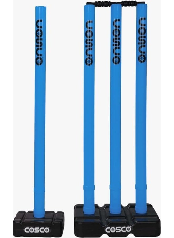 COSCO Heavy-Duty Plastic Cricket Wickets Set with Fillable Base & Carry Bag – Durable Portable Stumps for Tennis Ball Cricket