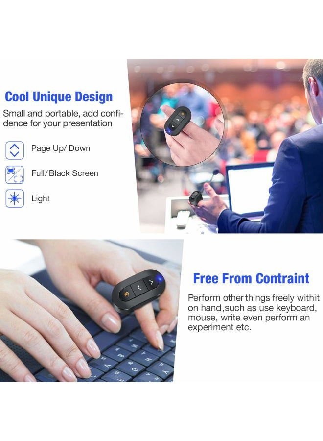 DinoFire Wireless Presenter Finger Ring USB Powerpoint Presentation Clicker Rechargeable RF 2.4 GHz Presentation Remote Control Laser Pointer Slide Advancer Support Mac - Image 2
