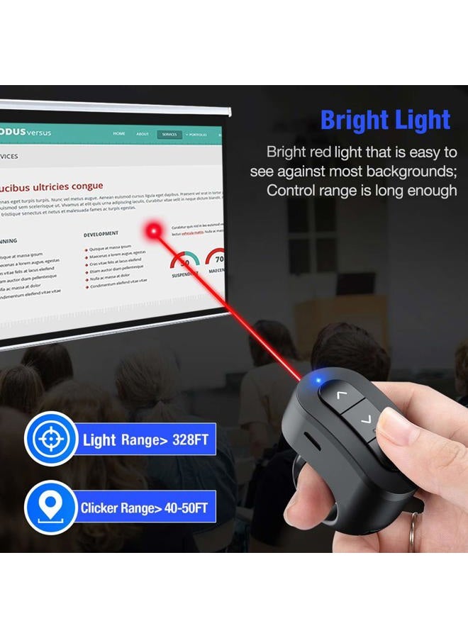 DinoFire Wireless Presenter Finger Ring USB Powerpoint Presentation Clicker Rechargeable RF 2.4 GHz Presentation Remote Control Laser Pointer Slide Advancer Support Mac - Image 3