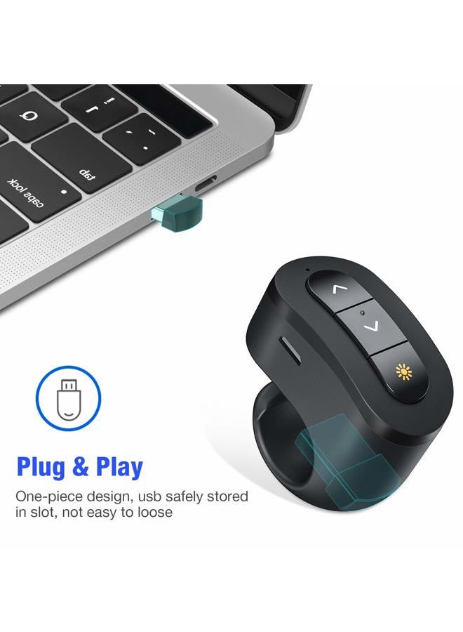 DinoFire Wireless Presenter Finger Ring USB Powerpoint Presentation Clicker Rechargeable RF 2.4 GHz Presentation Remote Control Laser Pointer Slide Advancer Support Mac - Image 5